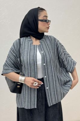 شومیز یقه سه سانت لینن زارا