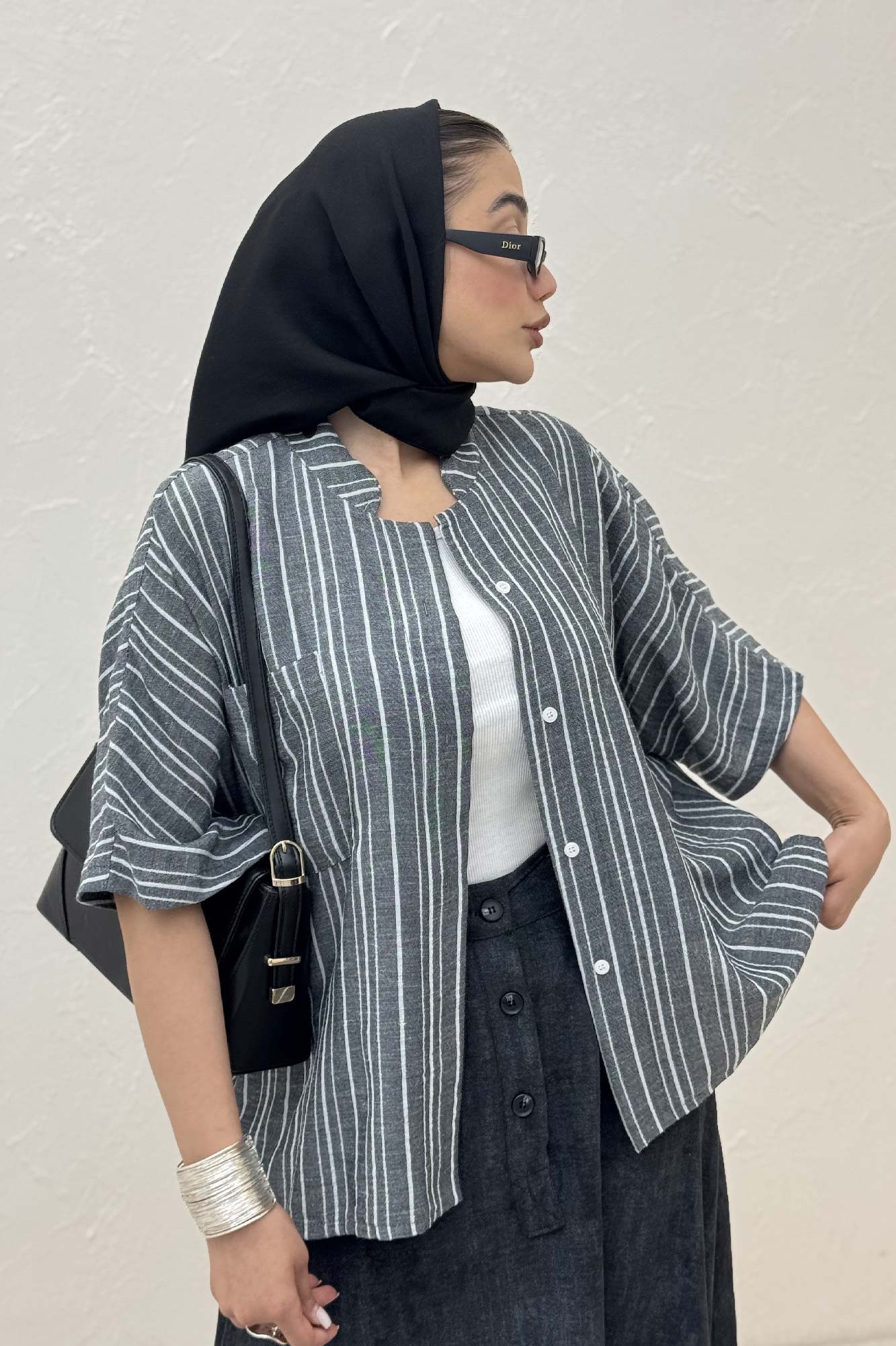 شومیز یقه سه سانت لینن زارا