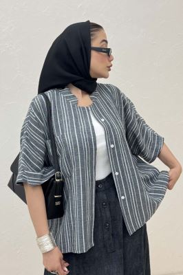 شومیز یقه سه سانت لینن زارا