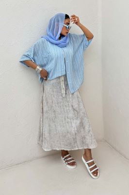 شومیز یقه سه سانت لینن زارا