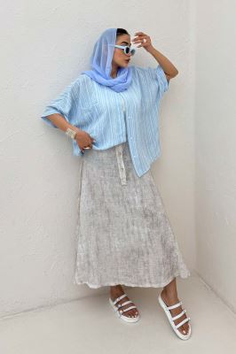 شومیز یقه سه سانت لینن زارا