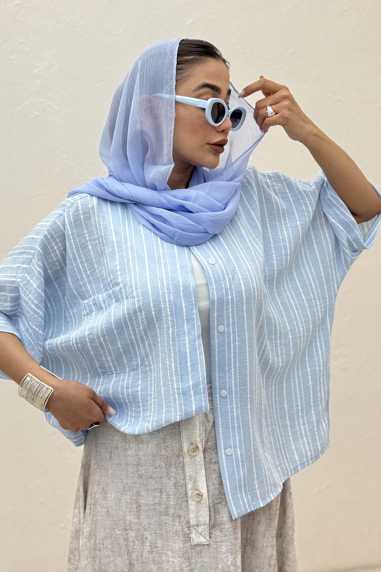 شومیز یقه سه سانت لینن زارا