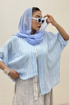 شومیز یقه سه سانت لینن زارا