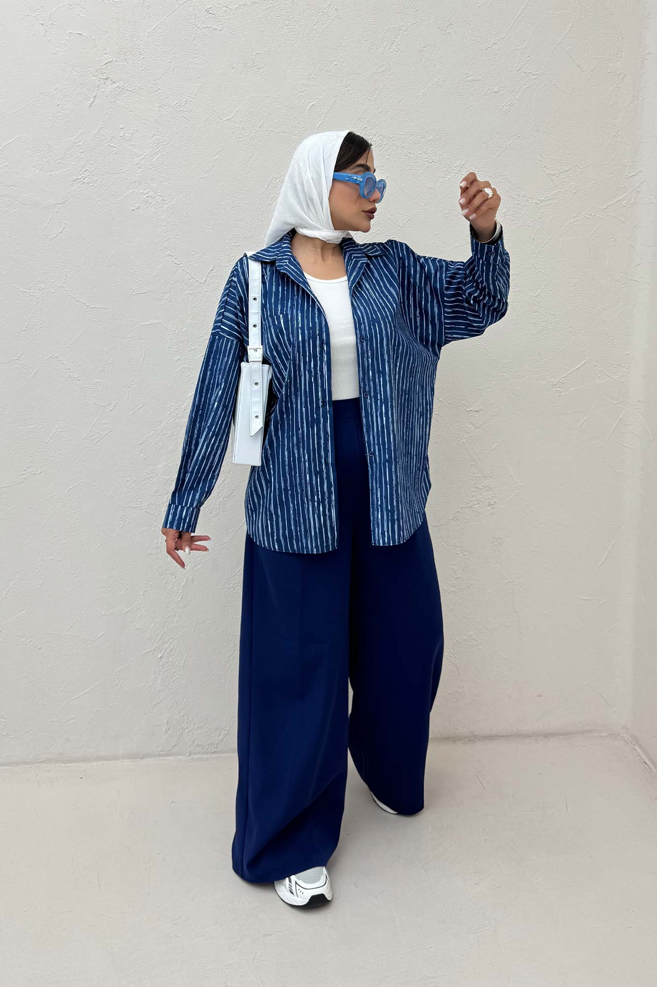 شومیز مانتویی راه راه زارا پشت پنسی