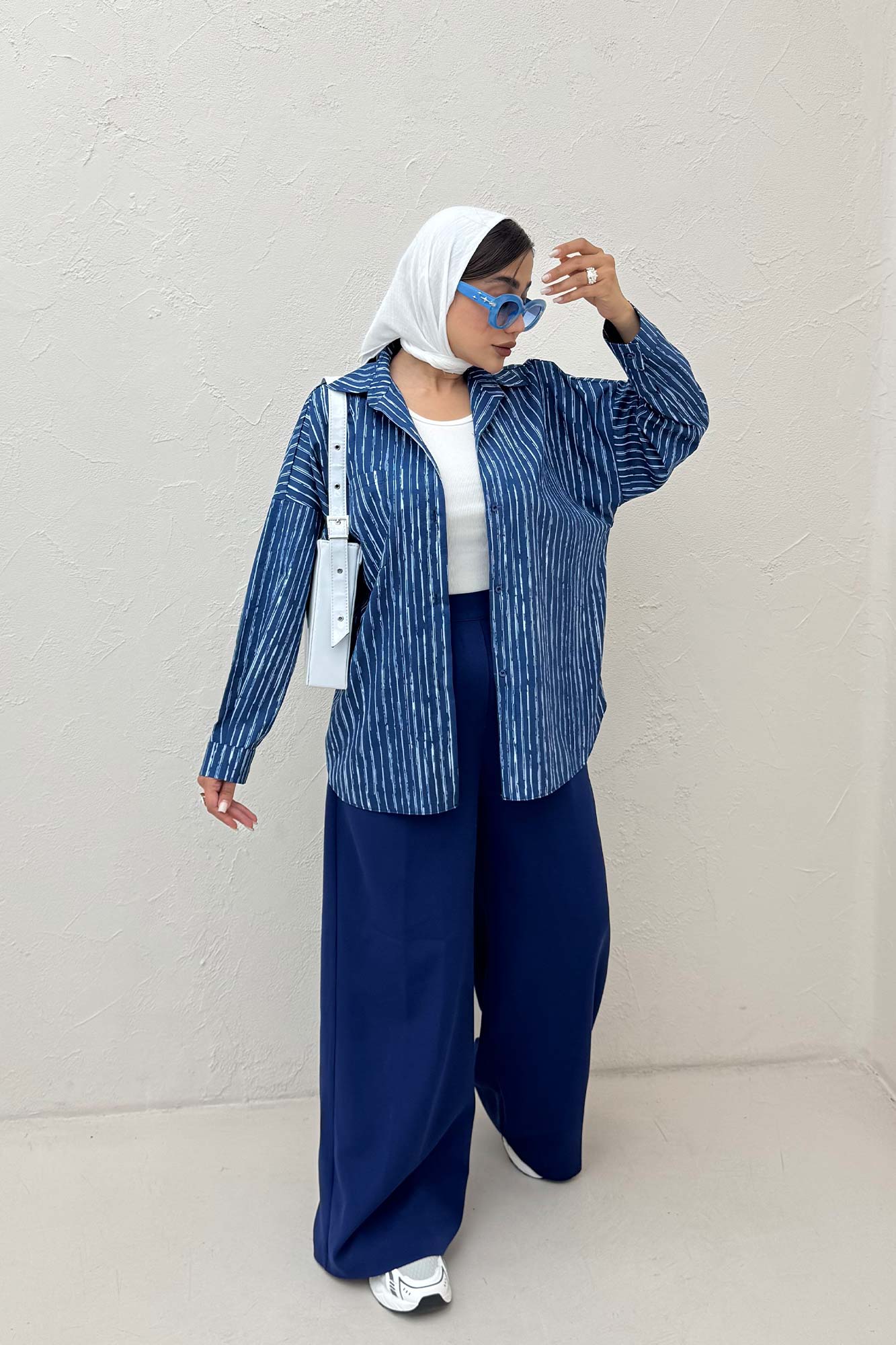 شومیز مانتویی راه راه زارا پشت پنسی