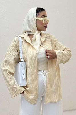 شومیز مانتویی راه راه زارا پشت پنسی