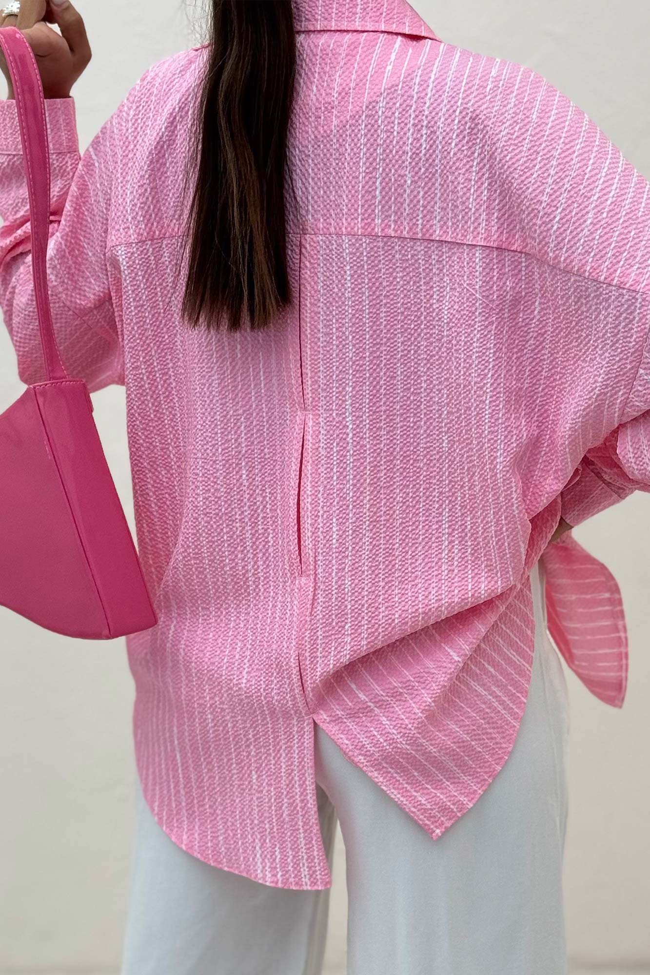 شومیز مانتویی راه راه زارا پشت پنسی