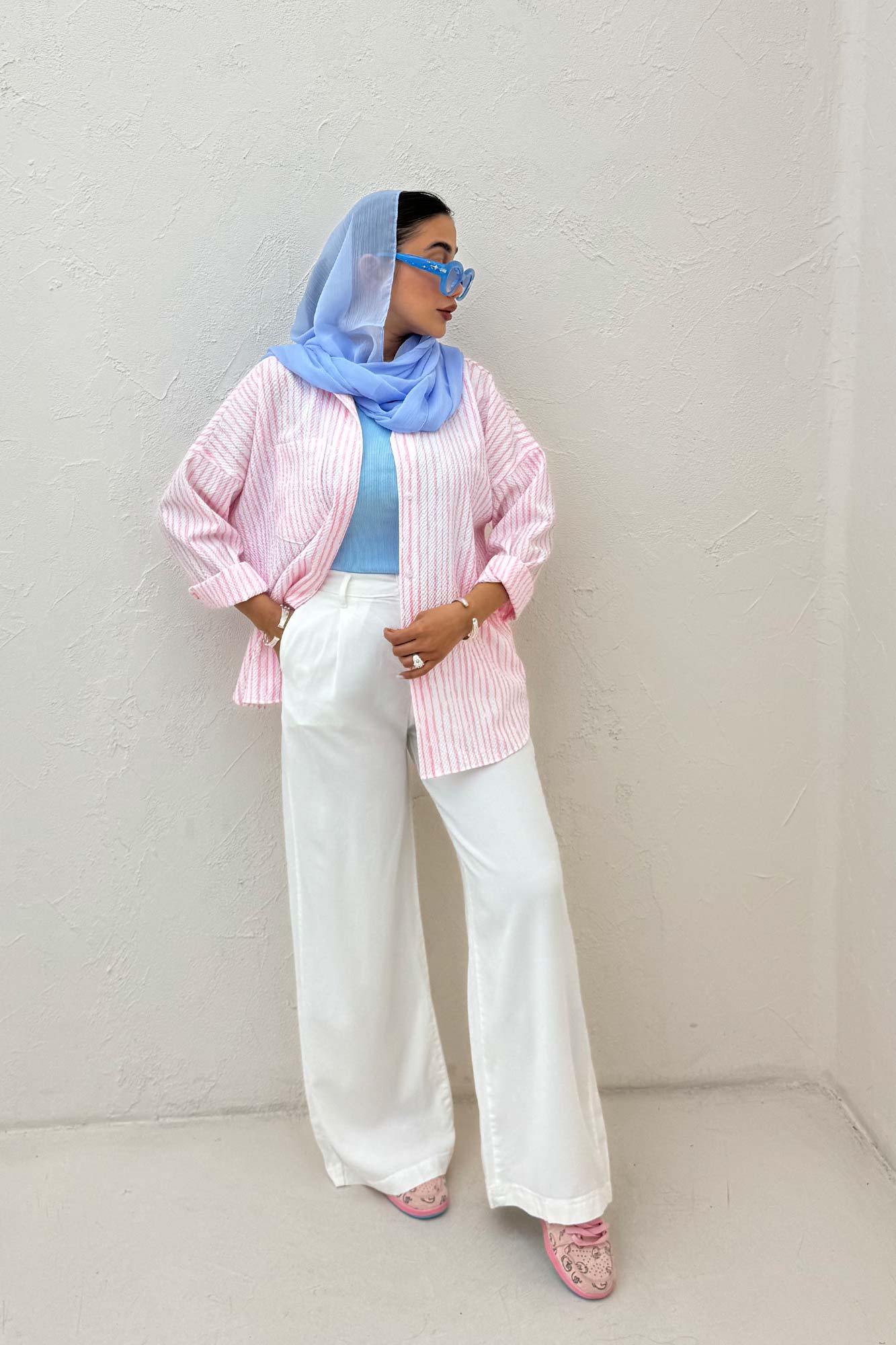 شومیز مانتویی راه راه زارا پشت پنسی