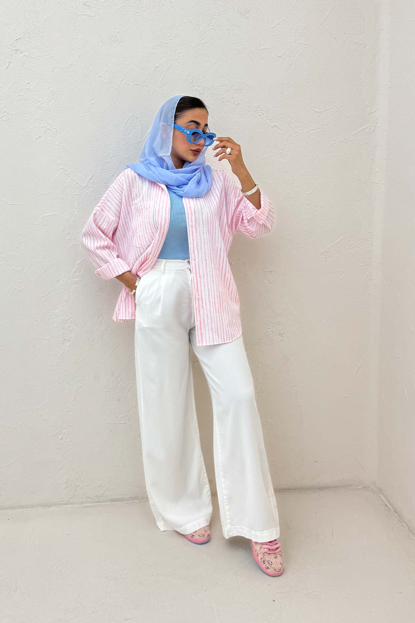 شومیز مانتویی راه راه زارا پشت پنسی