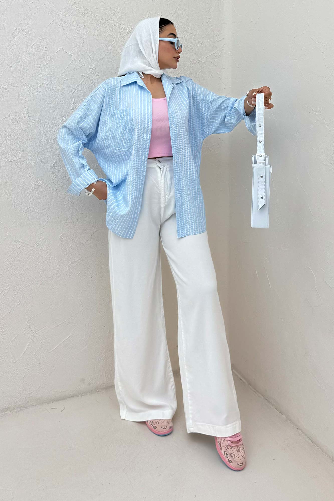 شومیز مانتویی راه راه زارا پشت پنسی