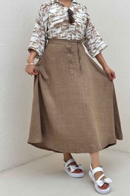 دامن شانتون مدل نخ دکمه