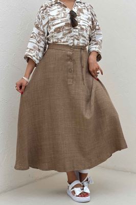 دامن شانتون مدل نخ دکمه