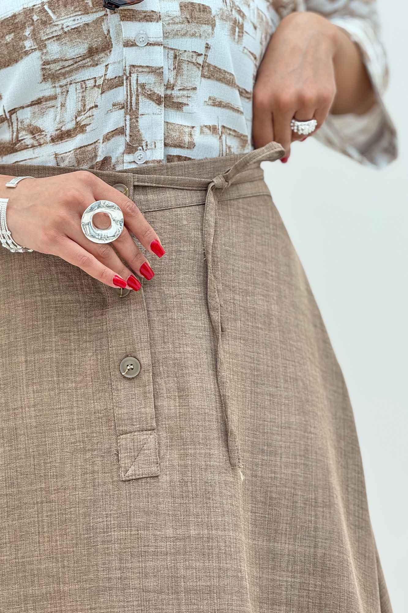 دامن شانتون مدل نخ دکمه