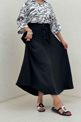 دامن شانتون مدل نخ دکمه