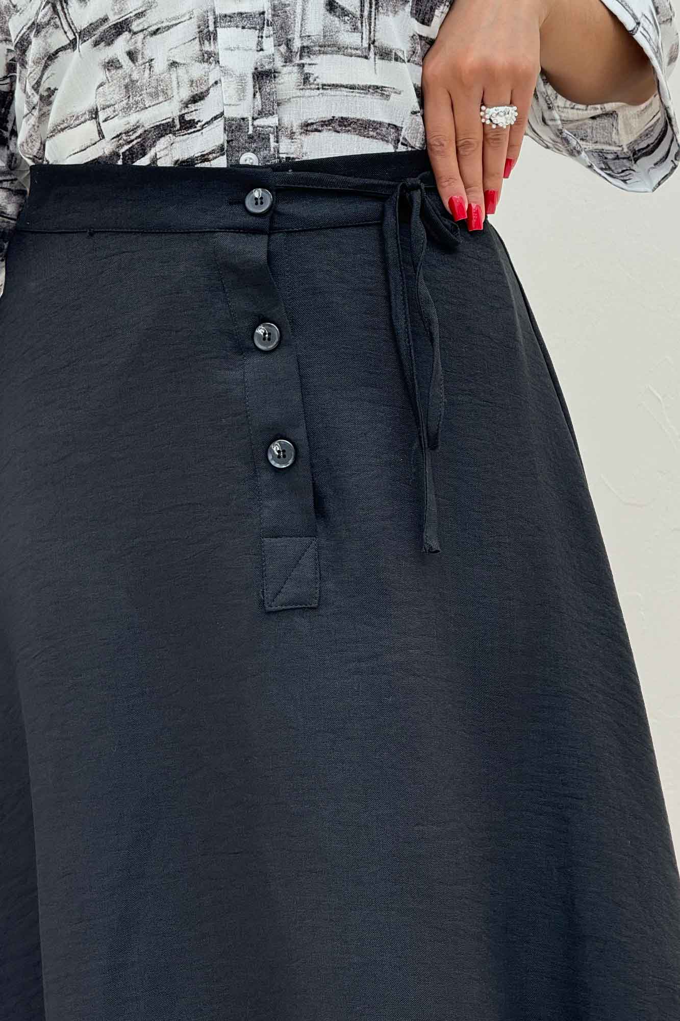 دامن شانتون مدل نخ دکمه