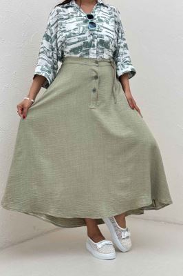 دامن شانتون مدل نخ دکمه