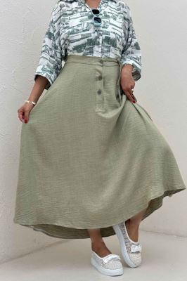 دامن شانتون مدل نخ دکمه