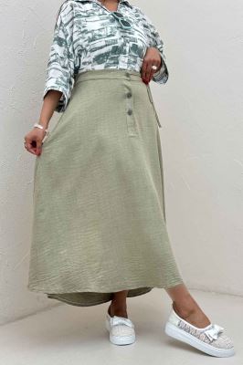 دامن شانتون مدل نخ دکمه