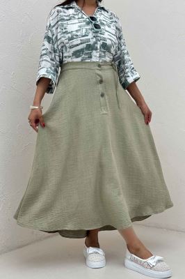 دامن شانتون مدل نخ دکمه