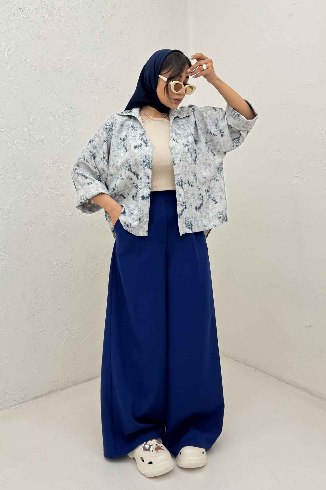 شومیز پرینتی آستین پاکتی پشت پیله کد1 