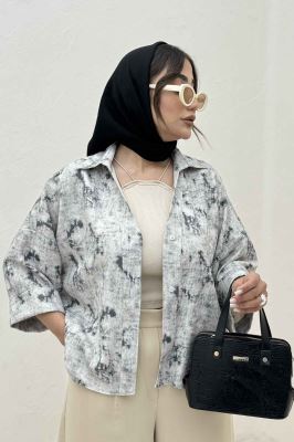 شومیز پرینتی آستین پاکتی پشت پیله کد1 