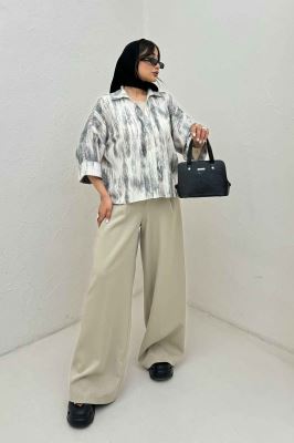 شومیز پرینتی آستین پاکتی پشت پیله کد2 