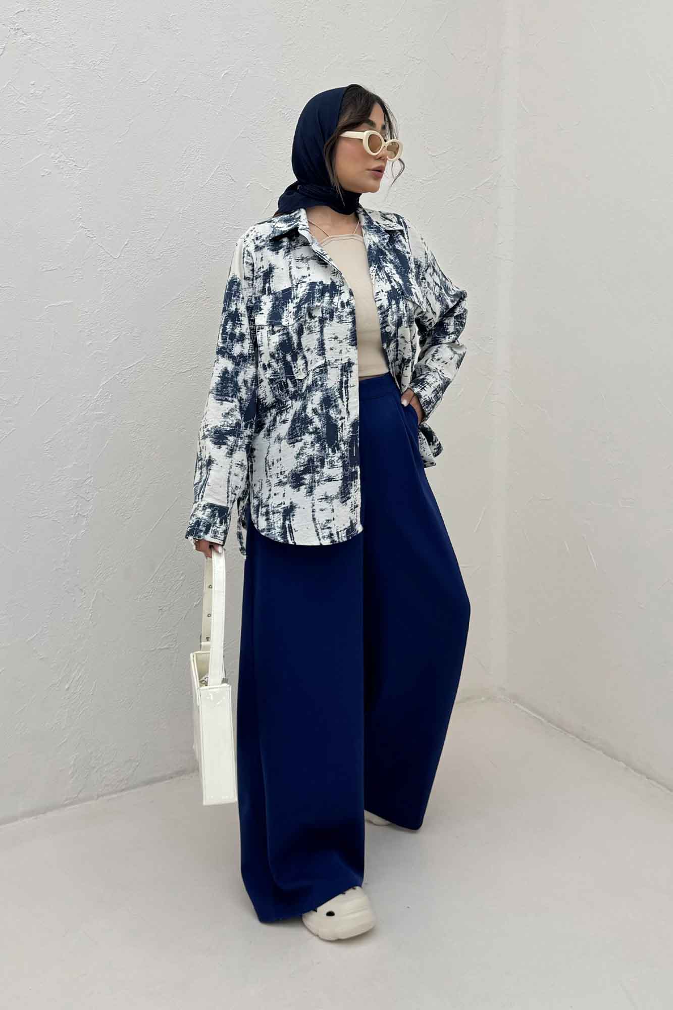 مانتو دو جیب پاکتی پرینتی بغل بند کد 3