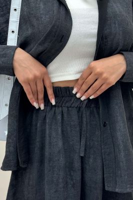 ست شومیز و دامن چین دار نارنیل