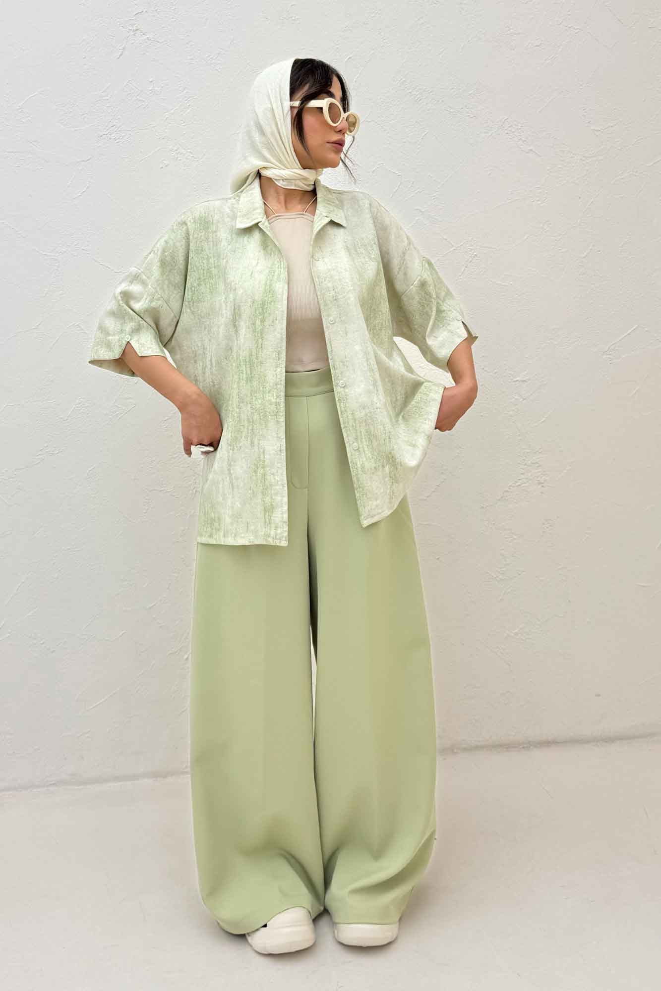 شومیز آستین کوتاه پرینتی کد 1