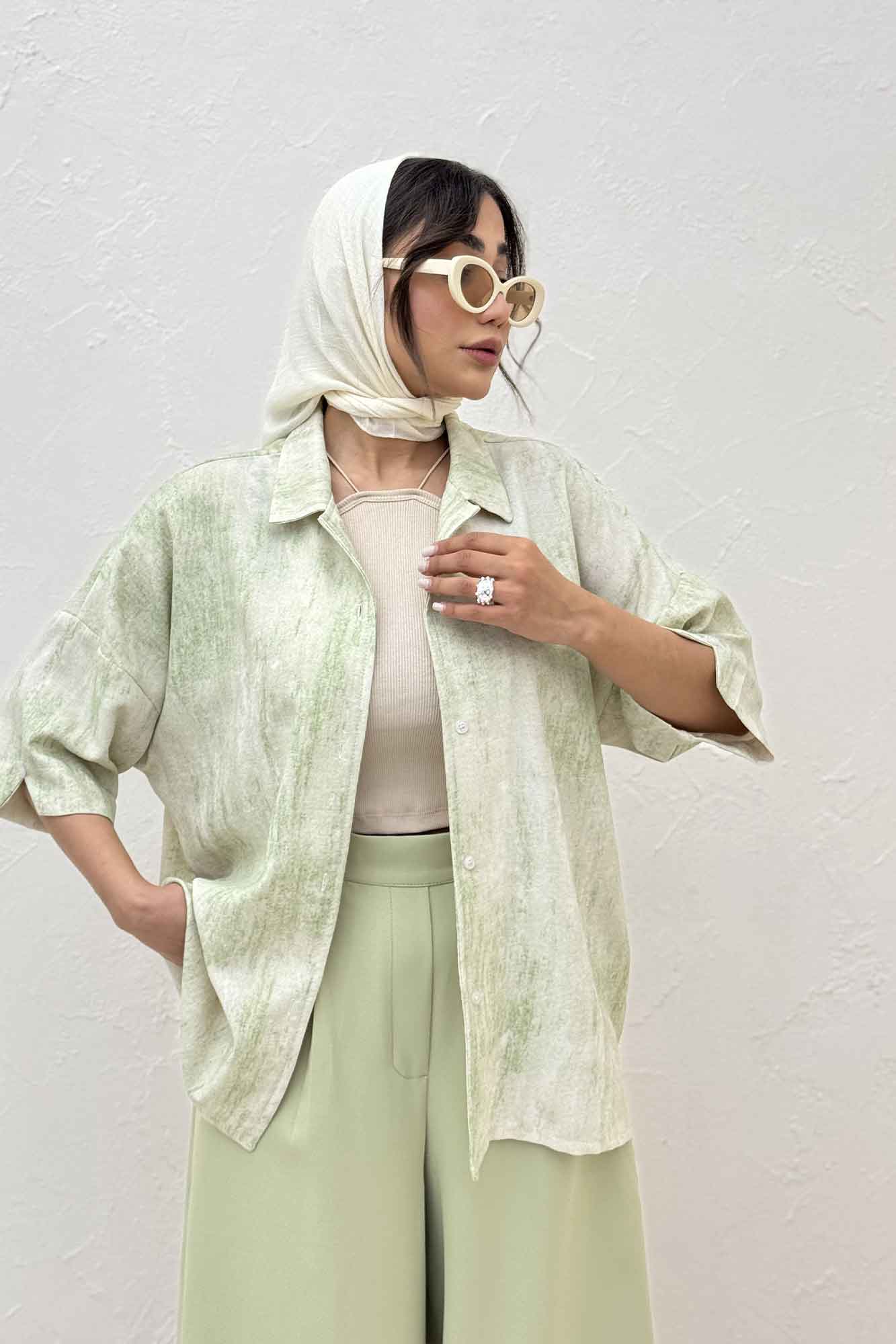 شومیز آستین کوتاه پرینتی کد 1