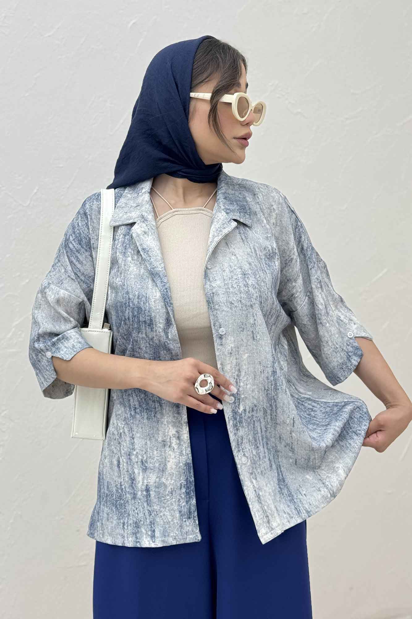 شومیز آستین کوتاه پرینتی کد 1