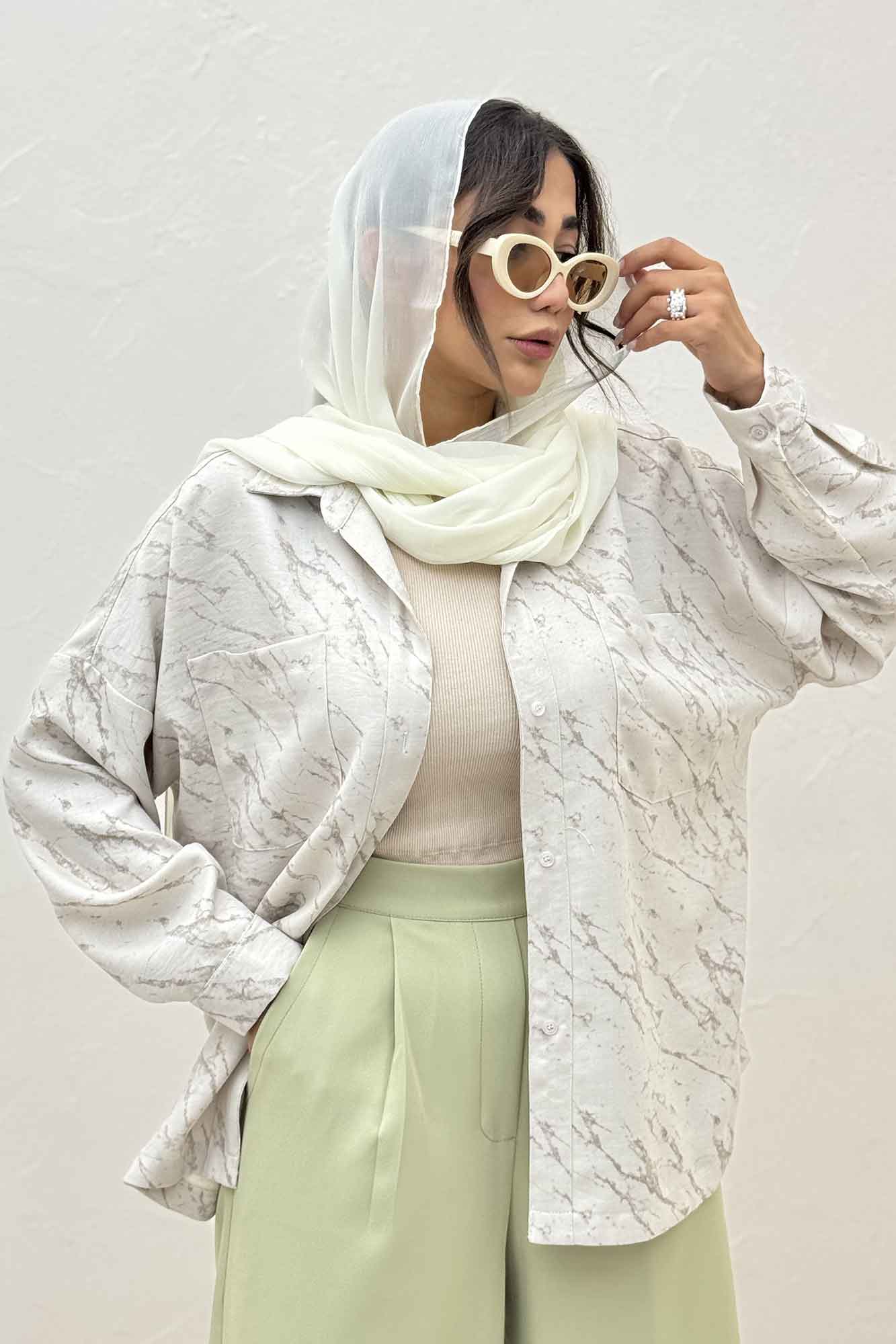 مانتو دو جیب پرینتی بغل هلال کد 4