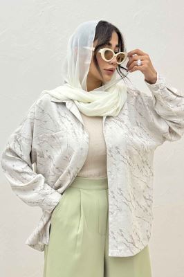 مانتو دو جیب پرینتی بغل هلال کد 4