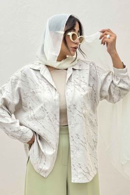 مانتو دو جیب پرینتی بغل هلال کد 4