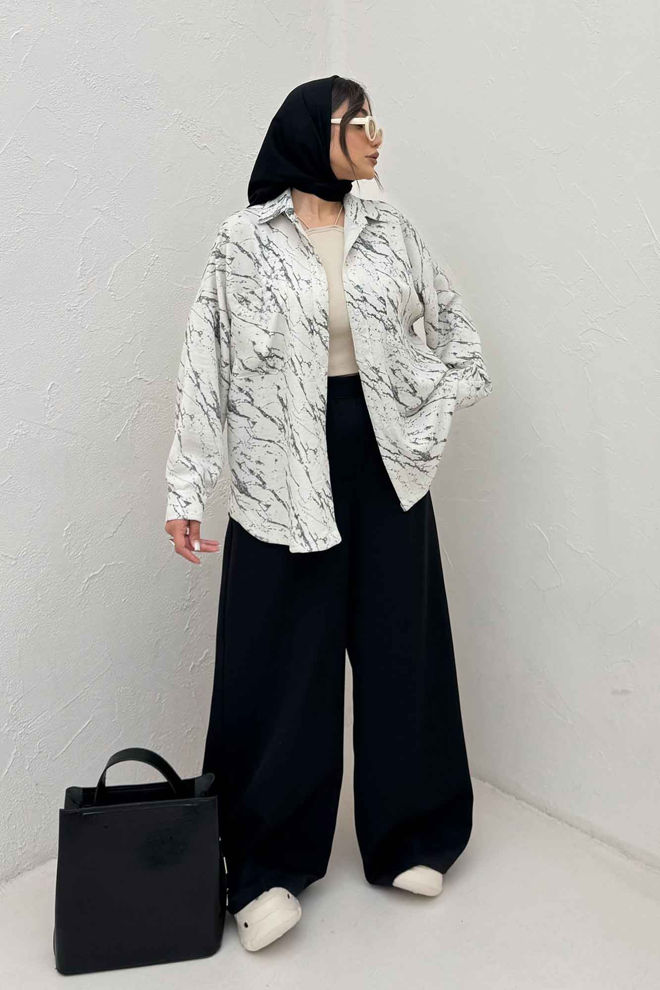 مانتو دو جیب پرینتی بغل هلال کد 4