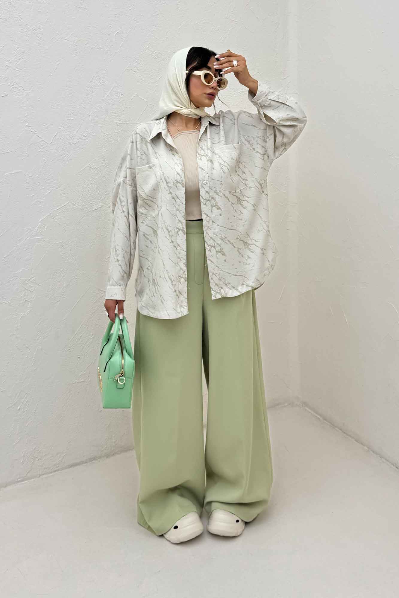 مانتو دو جیب پرینتی بغل هلال کد 4