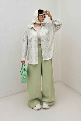 مانتو دو جیب پرینتی بغل هلال کد 4