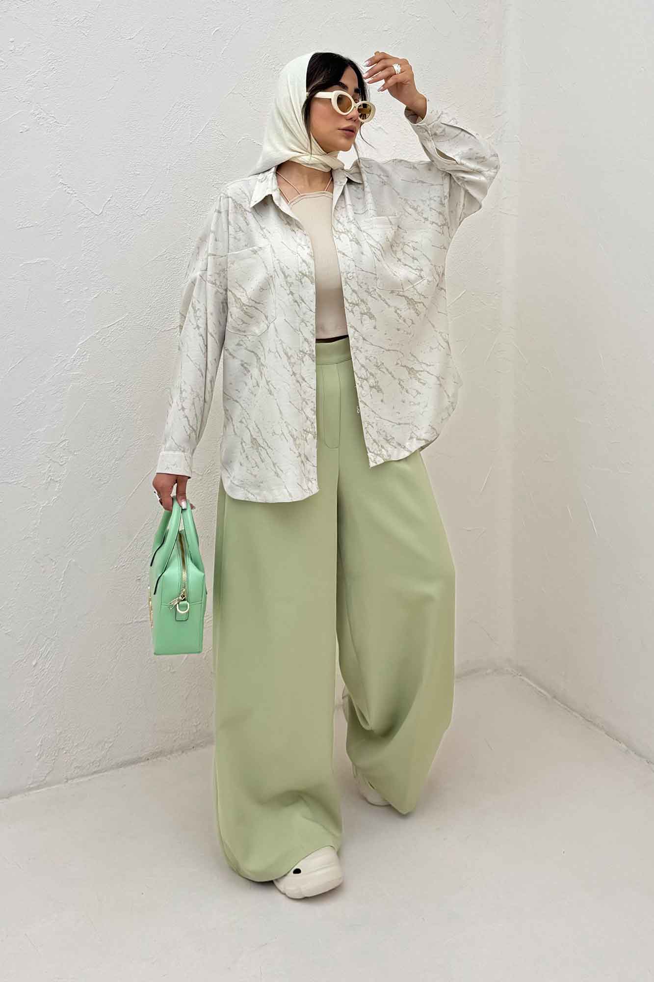 مانتو دو جیب پرینتی بغل هلال کد 4