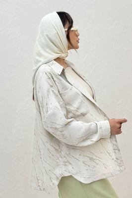 مانتو دو جیب پرینتی بغل هلال کد 4