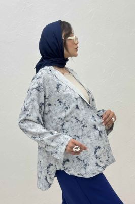 مانتو دو جیب پرینتی بغل هلال کد 1