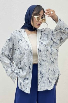 مانتو دو جیب پرینتی بغل هلال کد 1