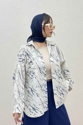 مانتو دو جیب پرینتی بغل هلال کد 4