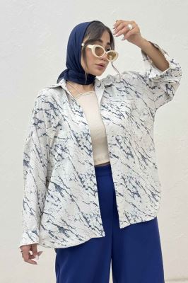 مانتو دو جیب پرینتی بغل هلال کد 4