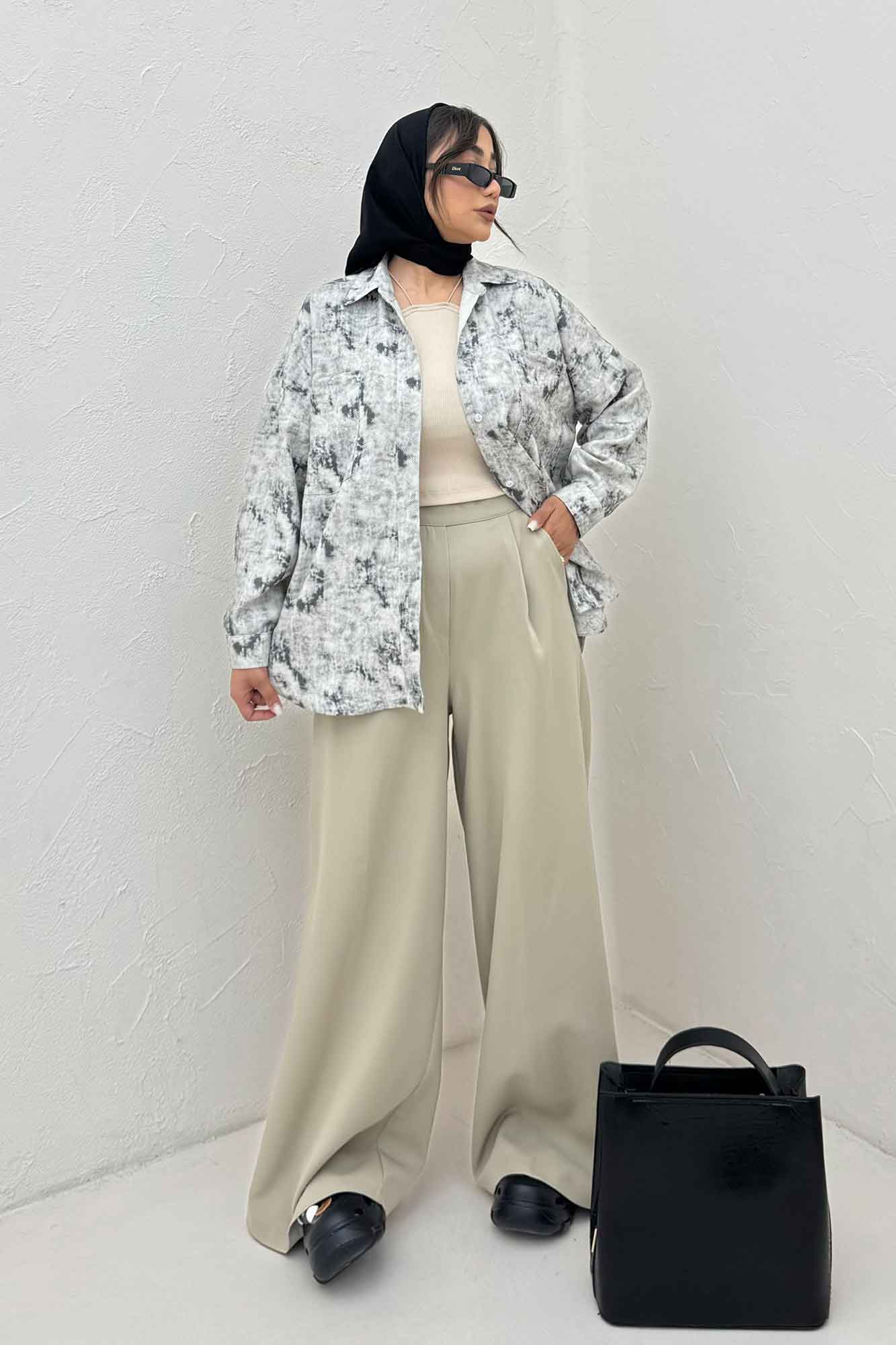 مانتو دو جیب پرینتی بغل هلال کد 1