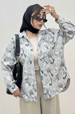 مانتو دو جیب پرینتی بغل هلال کد 1