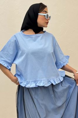 ست شومیز و دامن تور پایین چین لینن 1025