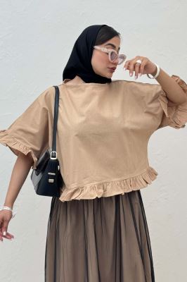 ست شومیز و دامن تور پایین چین لینن 1025