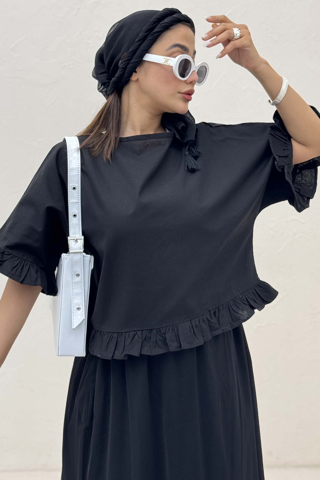 ست شومیز و دامن تور پایین چین لینن 1025