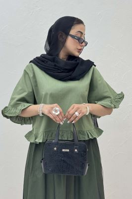 ست شومیز و دامن تور پایین چین لینن 1025