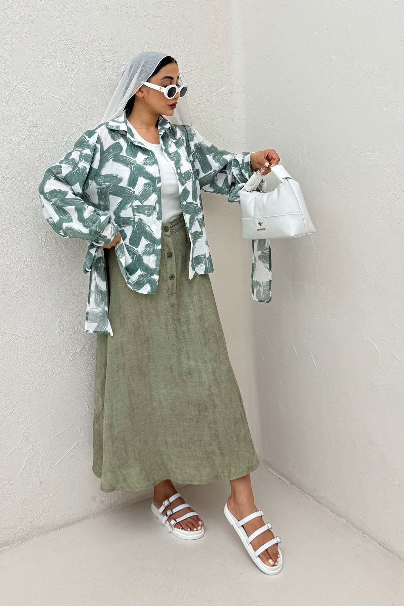 شومیز مانتویی لینن اسلپ مچ پیچ کد 1